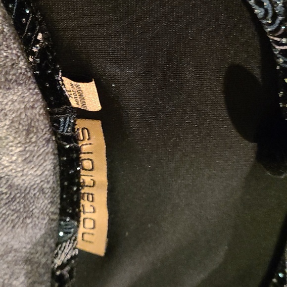 WAS $49 NOTATION Black velvet Sparkly faux Sequin jacket Pullover Top - Picture 6 of 9